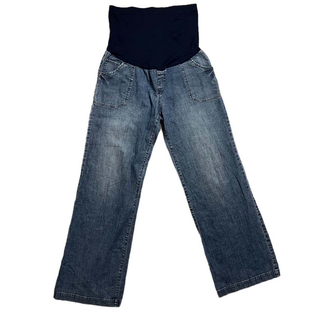 Liz Lange Women Maternity Denim Blue Jeans (Size 10)